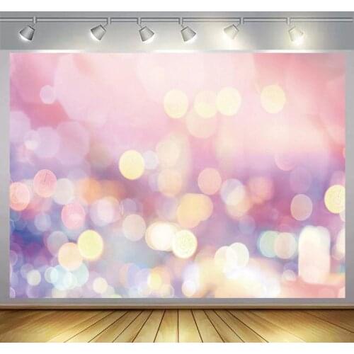 Rainbow Light Polka Dots Lady Party Photo Backgrounds Bokeh Abstract Women Kids Portrait Backdrops Photography For Studio