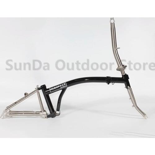 Aceoffix for Brompton Bike 2021 Frame 1 Set Black Dark Silver Chrome Molybdenum Steel Folding Bike Frame