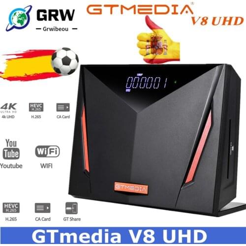 GRWIBEOU GTmedia V8 UHD TV Satellite Receiver Combo DVB S2 T2 Cable H.265 4K Ultra HD Built in WIFI Cline GT Media Freesat ccam