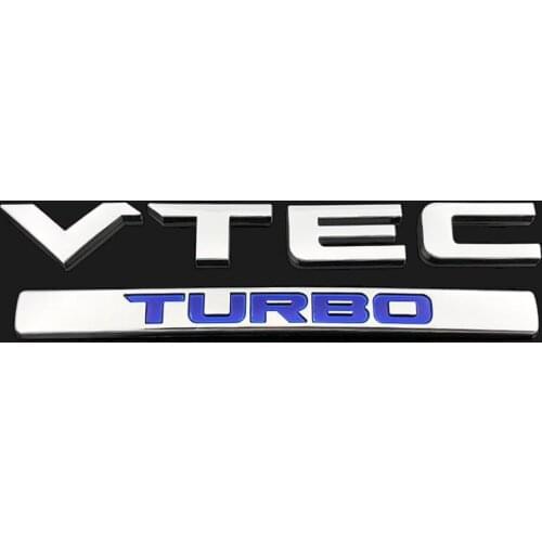 Creative 3D Metal Car Sticker Chrome Emblem Badge Decal For Honda Jazz Civic VTEC TURBO Rear Trunk Logo Emblem Hatchback