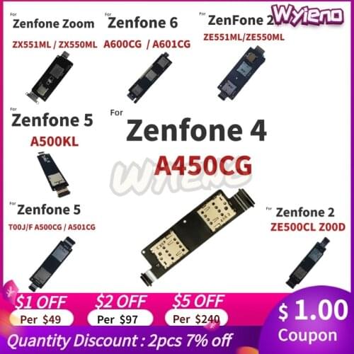 Wyieno Memory SD Card Reader For Asus Zenfone 2 4 5 6 Zoom ZE500CL Z00D ZE551ML ZE550ML Sim Tray Slot Holder Flex Cable Board