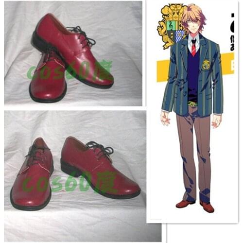 Uta no Prince Masato Hijirikawa Red Pu Leather Cosplay Shoes Boots S008