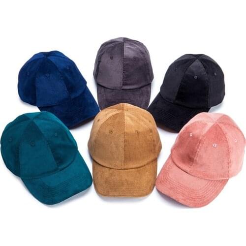 Corduroy Baseball Cap For Men Women Dad Hats Hip Hop Harajuku Curved Brim Snapback Trucker Caps Golf Outdoor Adjustable Casual