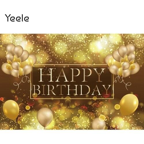 Yeele Adult Birthday Party Gold Ballon Light Bokeh Photography Backdrop Photographic Decoration Backgrounds For Photo Studio