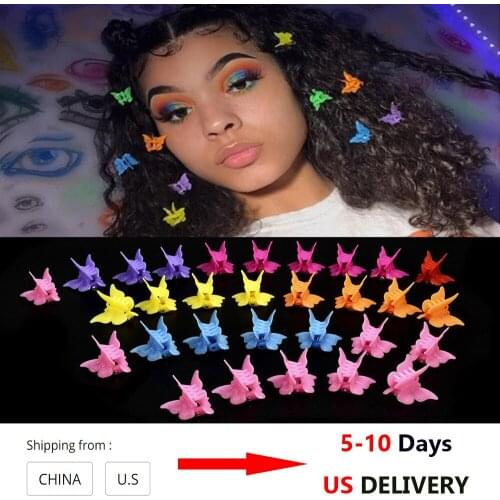 20/50/100PC Butterfly Hair Clips Grip Claw Barrettes Mixed Color Mini Clamps Jaw Hairpin Headdress Hair Styling Accessories Tool