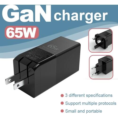 65W GaN Charger USB C Wall charger Power Adapter,3 Port PD 65W PPS QC4 45W SCP for Laptops MacBook iPad iPhone Samsung XIAOMI