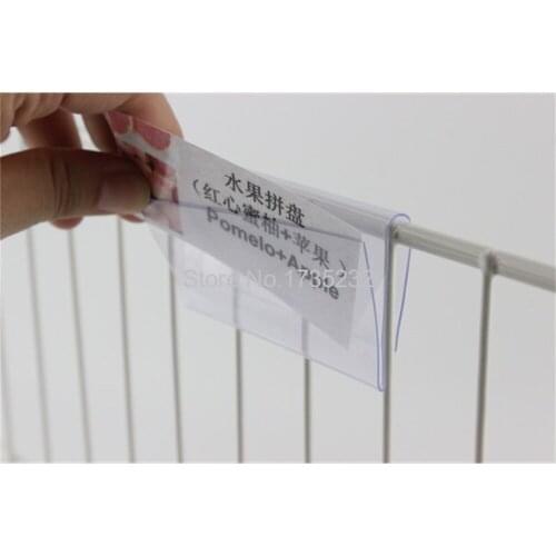 10/8/6cmx4cm Clear Plastic PVC Price Tag Sign Label Display Clip Holder For Supermarket Store Wood Glass Shelf Fitting 100pcs