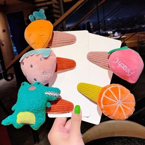 Women Girls Hair Accessories Kids Cartoon Hair Clip Headdress Fashion Wash-face Hairpins Cute Fruit Dinosaur Animals Headbands