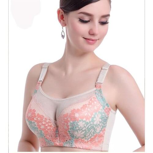 Full Coverage Lace Sexy Bra Women Solid Push Up C D DD E F Cup Bralette Big Size 34 36 38 40 42 44 46 Top Lingerie Exotic C3307