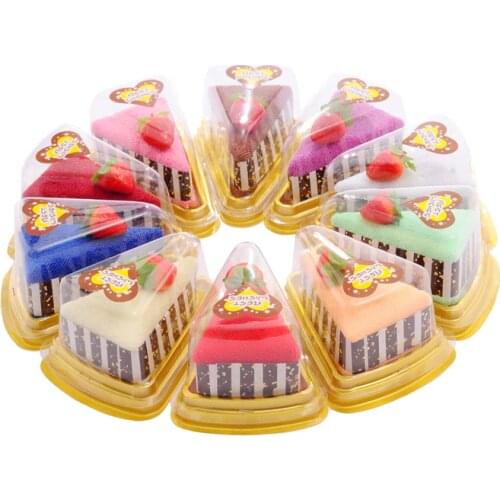 10sets Creative Candy Shape Towel Gift Present Soft Face Towel Gift Textile Wedding Gift Christmas Decoration Wedding supplies