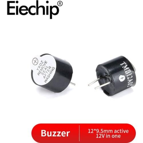 10PCS 12*9.5mm Active Buzzer 5V 12V 24V Piezo Buzzers Magnetic Long Continous Beep Tone Alarm Ringer TMB12A05 TMB12A12 TMB12A24
