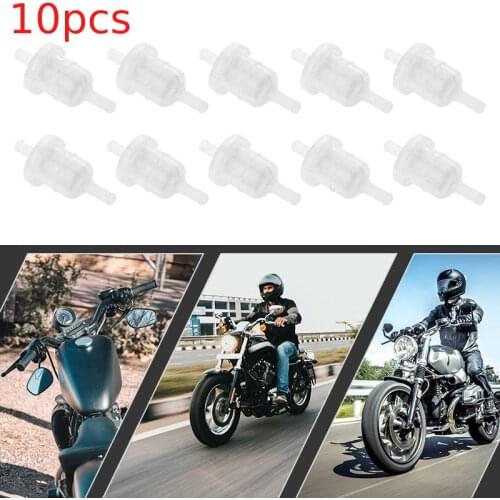 10 x Universal Petrol Motorcycle Inline Fuel Filter Fit 6mm Pipes
