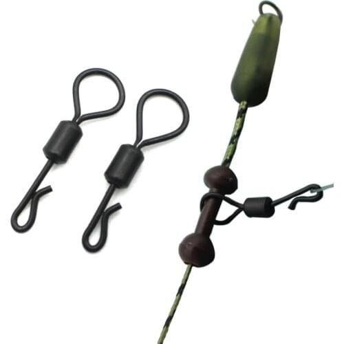 20Pcs Carp Fishing Accessories Quick Change Swivels Long Body Bigs Eye Rolling Swivel Carp Hair Rig Tackle Swing Snap Connectors