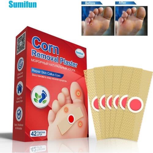 42pcs Sumifun Warts Remover Plaster Foot Corn Killer Calluses Plantar Medical Plaster Pain Relief Pads Patch Curative Plaster