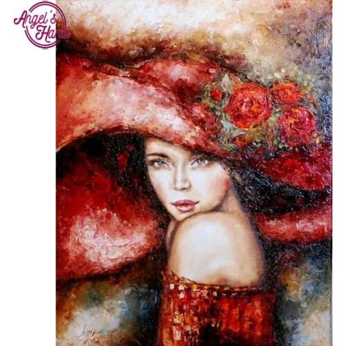 5D rhinestone Round Diamond Painting Cross Stitch kit Crafts Diamond embroidery woman flowers pattern Diy Diamond mosaic picture