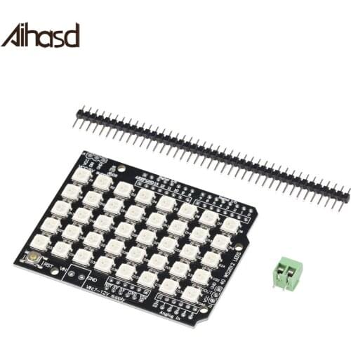 Aihasd 40 RGB LED WS2812 5X8 Pixel Dot Matrix Shield Addressable LED Module Board for Arduino UNO R3