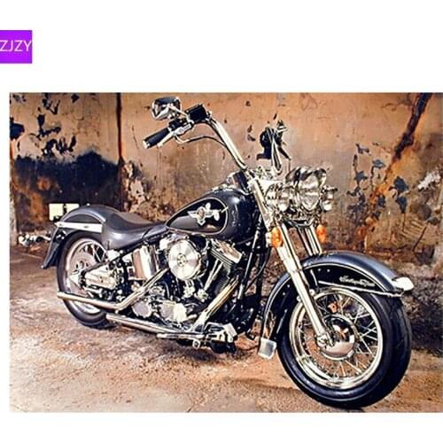 ZJZY 5D DIY diamond painting motorcycle diamond embroidery sale cross stitch rhinestone mosaic picture home decoration LY235