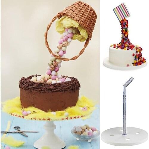 Antigravity Effect Frame Holder Display Rack Wedding Birthday Party Cake Stand Inch Cream Cakes Stand Cake Rotary Table