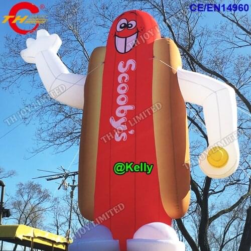 Free door shipping giant inflatable hot dog air balloon for sale, food model inflatables for outdoor advertising