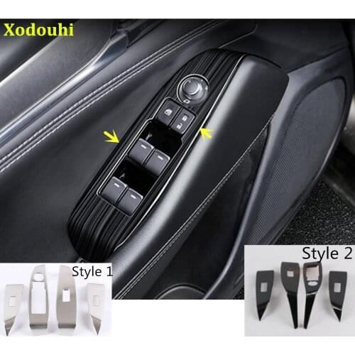 For Mazda 6 Mazda6 Atenza 2019 2020 2021 Car Door Window Glass Inner Panel Armrest Lift Switch Button Trim Frame Panel Part 4pcs