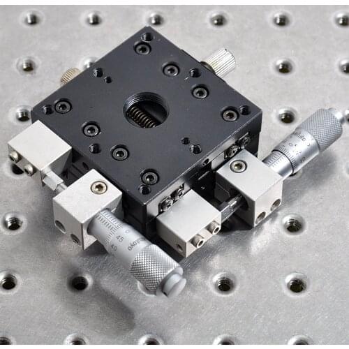 XY axis two-dimensional Taiwan manual precision cross guide type displacement fine-tuning slide 60mm aluminum