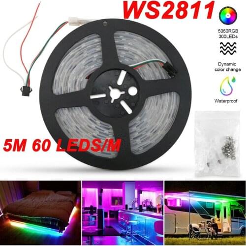 5m 60 Led/m Strip 5050 RGB Flexible Led Background Tape Light 12V Bluetooth Wifi Remote Control Lamp Decoration For Wall Bedroom