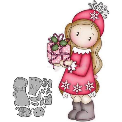 Hot New Metal Cutting Dies Cute Girl Gift Snowflake Stencils for Making Scrapbooking Album Paper Cards Embossing Cut Die