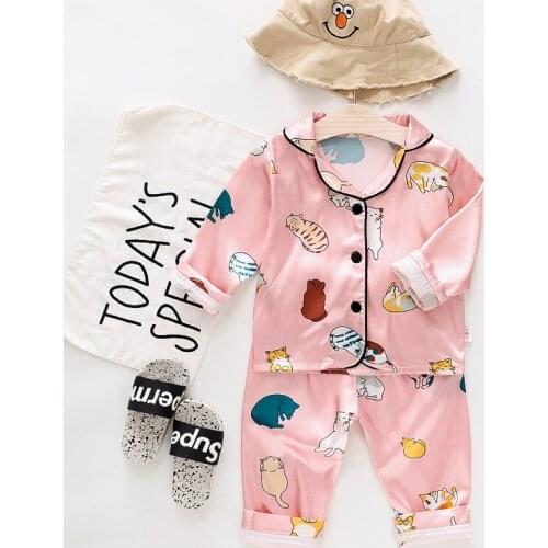 IENENS Baby Pajamas Clothes Long Sleeves Sleepwear Boy Girl Clothing Sets Child Nightdress 1 2 3 4 Years Kids Nightclothes