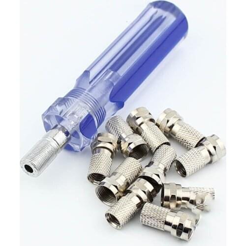 Cable TV F-line tool Squeeze F head power tool 10 metric F head booster