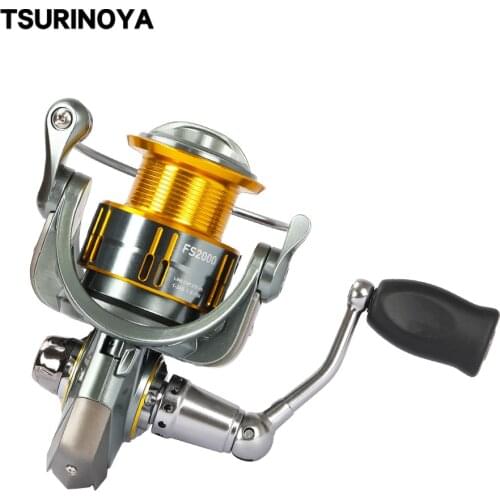 TSURINOYA Spinning Reel FS 800 1000 2000 3000 Metal Spool Spinning Fishing Coil Reel 7kg Max Drag 9+1BB Ultralight Trout Reel