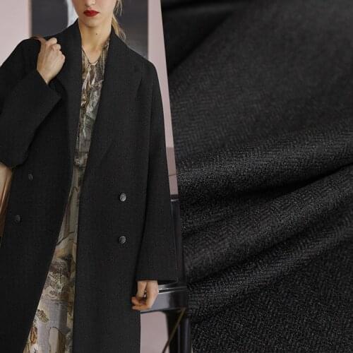 Red Raspberry Black Herringbone Worsted Wool Fabrics 100%Wool Materials Autumn Women Suits Jacket Sewing Cloth Freeshipping