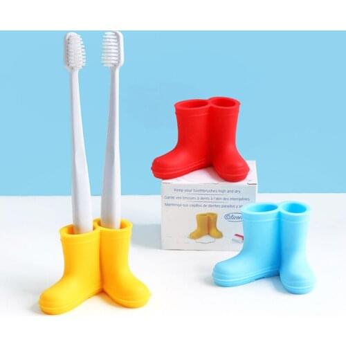 Creative Cute Rain Boots Toothbrush Holder Kids for Bathroom Organizer Accessories Silicone Pen Toothbrush Stand Mini Plant Pot