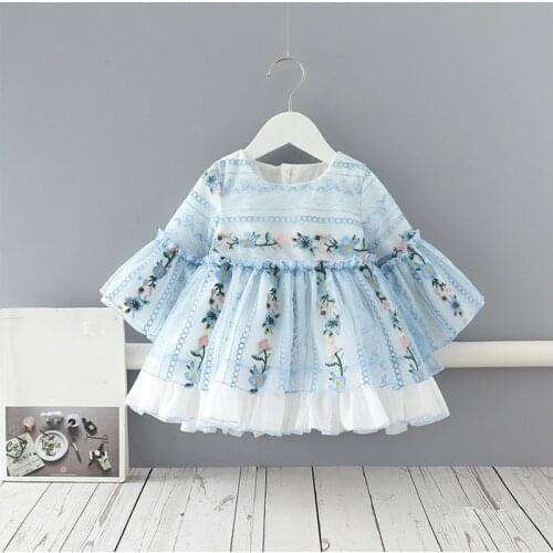 Baby Girls Lace Princess Dress 1st 2rd Spring Birthday Party Dress Newborn Christening Gown Toddler Kids Clothing 0-4