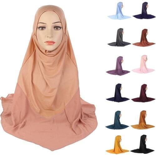 Muslim Hijab Scarf One Piece Amira Women Islamic Full Cover Head Wrap Headwear Turban Khimar Arab Prayer Hijabs Headscarf