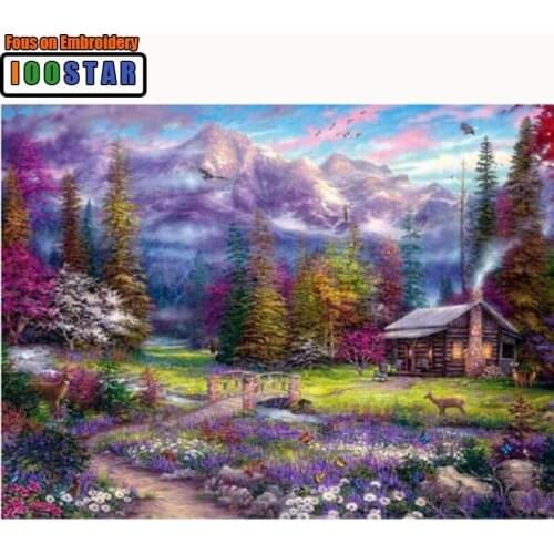 Needlwork Diamond Embroidery Chalet pattern 5D DIY Diamond Painting Cross Stitch landscape picture Crystal Full Diamond puzzle