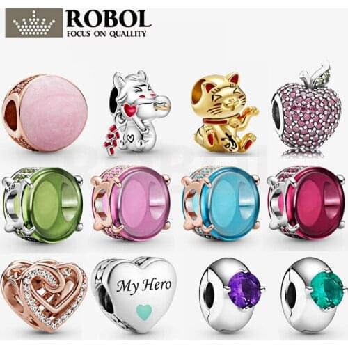 39 2021 New Popular 925 Sterling Silver Jewelry Cute Ox Charm Pink Swirl Charm Fit for DIY Bracelet Necklace Woman Jewelry