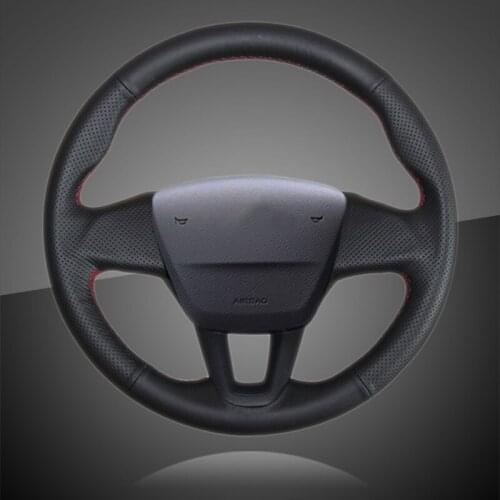 Auto Braid On The Steering Wheel Cover for Ford Focus 3 2015-2018 Without Multi-Function Button Car Steering Covers Leather