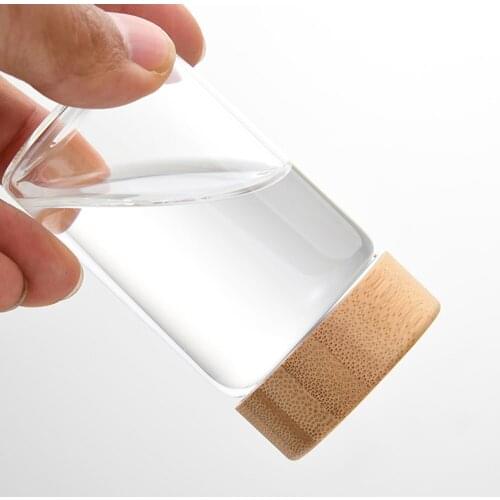 Transparent Flavor Container Bamboo Lid Glass Storage Jar Season Tea Honey Bottle 50ml Mini Food Storage Kitchen Creative Tool