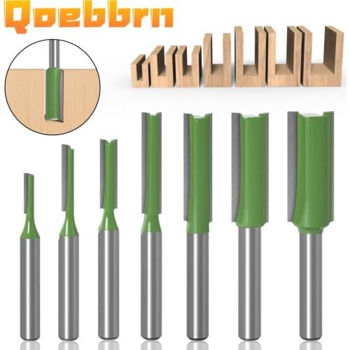 6mm 1/4 inch Shank Straight bit Diameter 3，4，5，6，8，10，12mmSingle Double Flute Straight Bit Milling Cutter for Wood TungsteTrimm