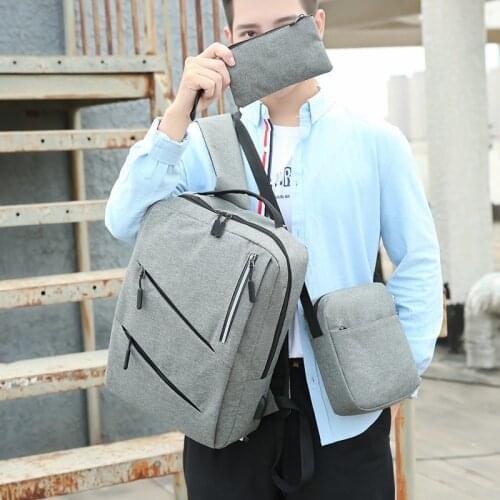 Backpack 2021 Mens Business Fashion Multi-functional Three Piece Backpack College Student Leisure Backpack Backpack Bags