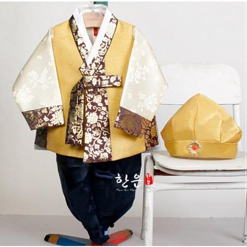 High End Childrens New Hanbok Korean Imported Fabric Boys Birthday Asian Dress Comfortable Fabric High Quality Novelty Style
