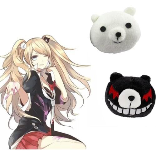 Anime Danganronpa Hair Clip Plush Props Enoshima Junko monokuma Bear girl kawaii Cosplay Headwear