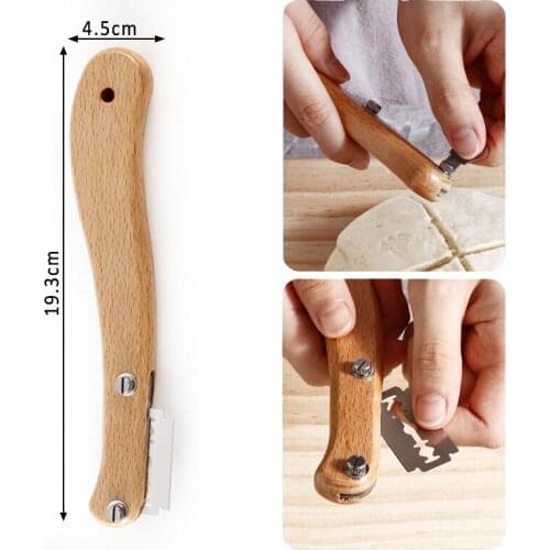 Western Style 2Colors Kitchen Supplies Beech Handle for Baguette Cutting 1Set Bakery Tools Multipurpose Bread Slicing Knifes