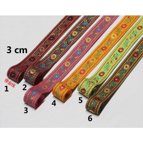 3cm nation style flora jacquard ribbon,XERY191210E