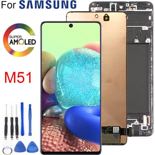 100% Original 6.7'' AMOLED Display for Samsung Galaxy M51 M515 M515F M515F/DS Full LCD Touch Screen Repair Parts