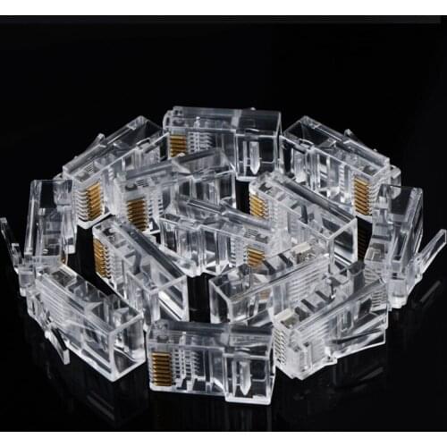 100 PCS COB transparent super five crystal head RJ45 crystal head network crystal head network cable 8P8C crystal head