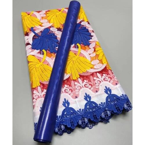 2.5+2.5yards Latest African Lace Fabric Cotton Bazin Riche Fabrics African French Tulle Net Lace For Nigerian Wedding Dress