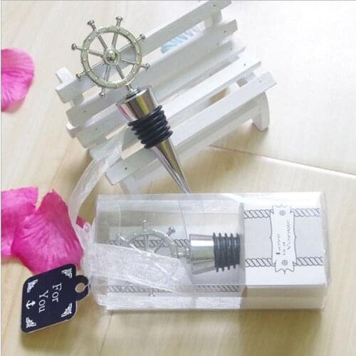 200pcs/lot Rudder creative new European antique wine stopper bottle stopper Valentines Day Wedding Favor gifts Free Shipping