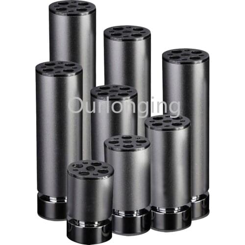 4pcs Adjustable Aluminum Alloy Silver Furniture Legs Cabinet Table Round Shape Feet