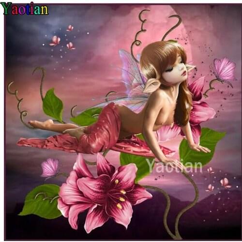 5d DIY Diamond Painting Fantasy flower fairy sexy girl Diamond Embroidery Full Square Stones Mosaic pattern of Rhinestones
